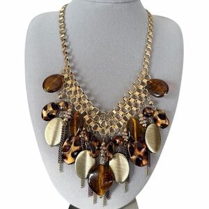Gold and Brown Statement Necklace
